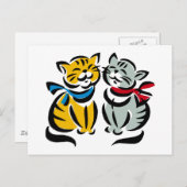 Happy Kittens Postkarte (Vorne/Hinten)