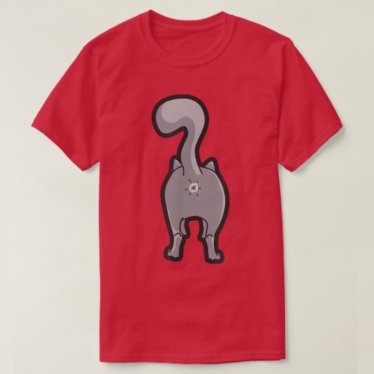 Happy Kitty Cat Hintern T-Shirt (Design vorne)