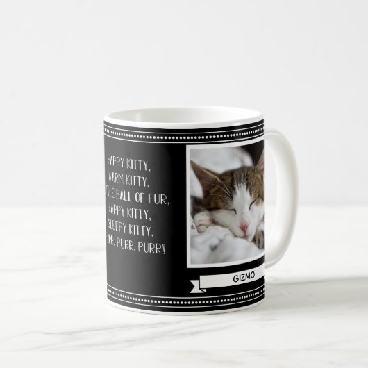 Happy Kitty Cat Personalisiertes Foto Kaffeetasse (VorderseiteRechts)