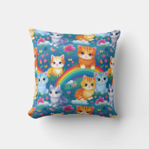 Happy Kitty Cats auf Regenbogenwolken
