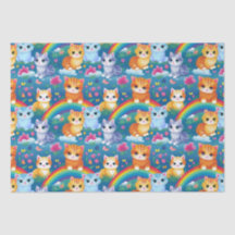 Happy Kitty Cats auf Regenbogenwolken