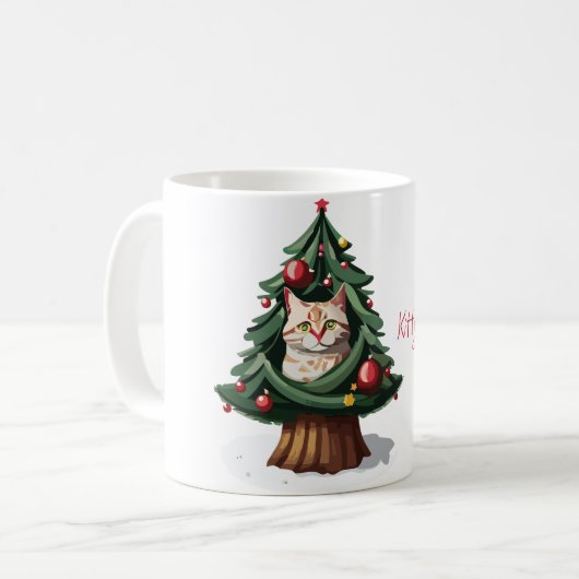 Happy Kitty Christmas Kaffeetasse (Vorderseite Links)
