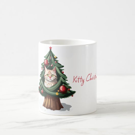 Happy Kitty Christmas Kaffeetasse (Mittel)