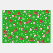 Happy Kitty Christmas Wrapping Paper Set von 3 Geschenkpapier Set (Vorderseite 3)