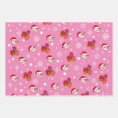 Happy Kitty Christmas Wrapping Paper Set von 3 Geschenkpapier Set (Vorderseite)