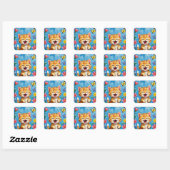 Happy Kitty Garden Quadratischer Aufkleber (Blatt)