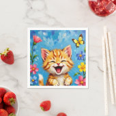 Happy Kitty Garden Serviette (Beispiel)