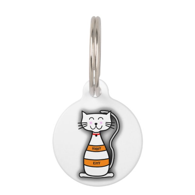 Happy Kitty Pet Tag Haustiermarke (Vorderseite)