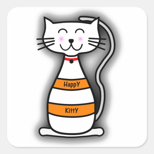 Happy Kitty Sticker (Vorderseite)