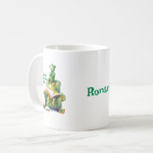 Happy Kleeblatt Day Green Teddy Bear and Frog Kaffeetasse (Vorderseite Links)