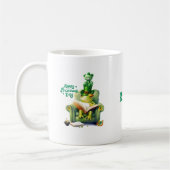 Happy Kleeblatt Day Green Teddy Bear and Frog Kaffeetasse (Links)