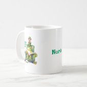 Happy Kleeblatt Day Pink Teddy Bären und Frosch Kaffeetasse (Vorderseite Links)