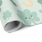 Happy Kleeblatts St. Patrick's Day Geschenkpapier (Rolleneckpunkt)