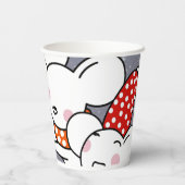 Happy kleine weiße Mäuse feiern Weihnachten Pappbecher (Rückseite)