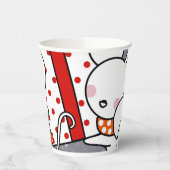 Happy kleine weiße Mäuse feiern Weihnachten Pappbecher (Links)