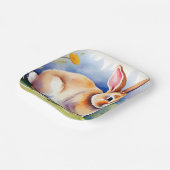 Happy kleinen Kaninchen 2, Ostern Pappteller (Gewinkelt)