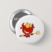 Happy-kleinen Teufel-mit-Pitchfork Button (Vorne & Hinten)