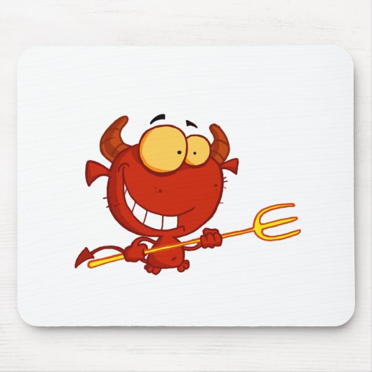 Happy-kleinen Teufel-mit-Pitchfork Mousepad (Vorne)
