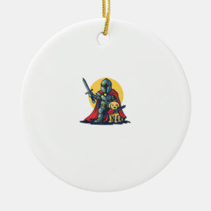 Happy Knight mit Hund für lustige Erwachsene und K Keramik Ornament