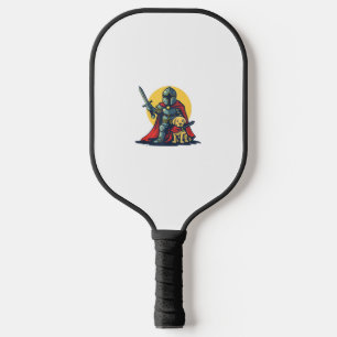 Happy Knight mit Hund für lustige Erwachsene und K Pickleball Schläger