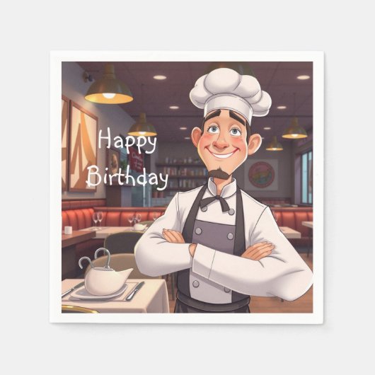 Happy Koch Serviette (Vorderseite)