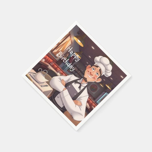 Happy Koch Serviette (Ecke)