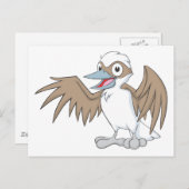 Happy Kookaburra Illustration Postkarte (Vorne/Hinten)