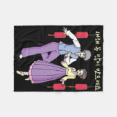 Happy Korean Lunar New Year Anime Girl Guy Korea H Fleecedecke (Vorderseite (Horizontal))