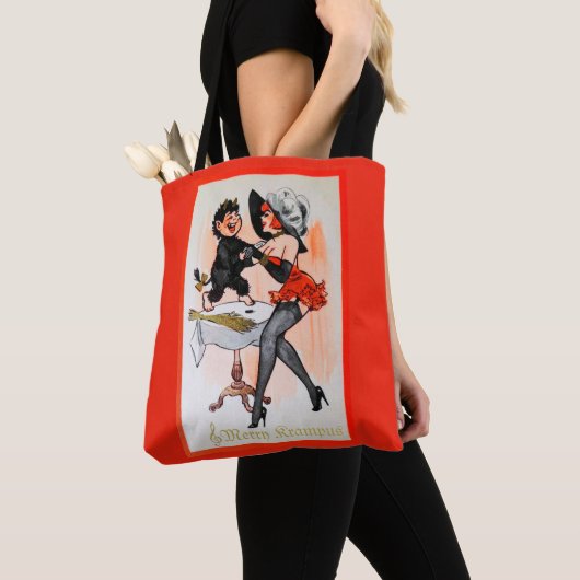 Happy Krampus und Temptress Vintage Weihnachten Tasche (Von Nahem)