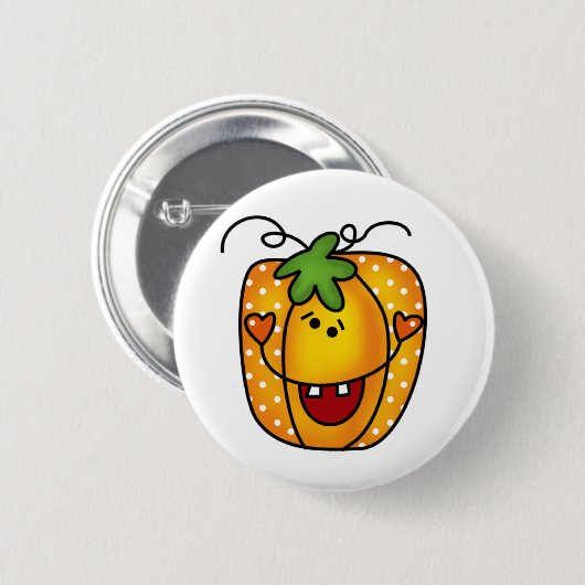 Happy Kürbislaterne Button (Vorne & Hinten)