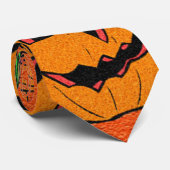 Happy Kürbislaterne Cartoon Pattern Krawatte (Gerollt)
