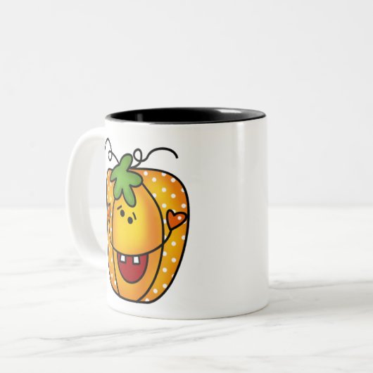 Happy Kürbislaterne Zweifarbige Tasse (Vorderseite Links)