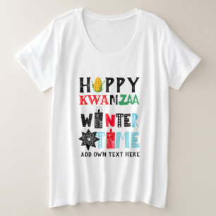 Happy KWANZA Winter Time Candles Große Größe T-Shirt
