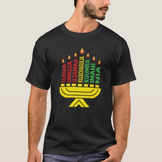 Happy Kwanzaa 7 principles Candles African Black C T-Shirt (Vorderseite)