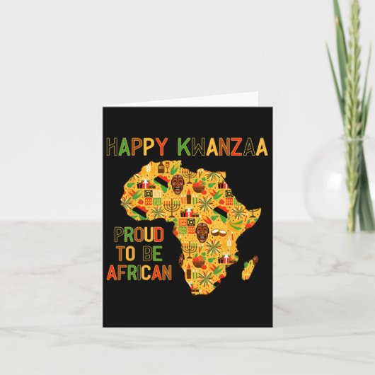 Happy Kwanzaa Africa Map 7 Principles Celebration Karte (Vorderseite)