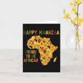 Happy Kwanzaa Africa Map 7 Principles Celebration Karte (Gelbe Blume)
