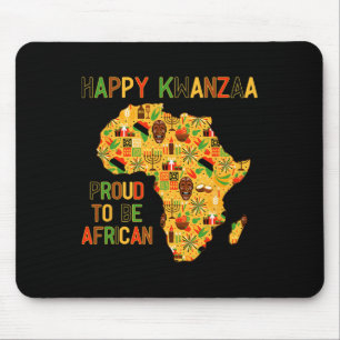 Happy Kwanzaa Africa Map 7 Principles Celebration Mousepad