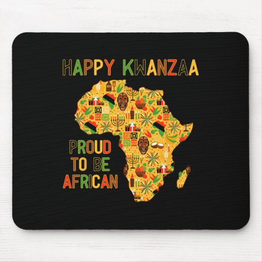 Happy Kwanzaa Africa Map 7 Principles Celebration Mousepad (Vorne)