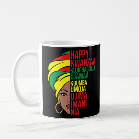 Happy Kwanzaa African American Celebration Monat G Kaffeetasse (Links)