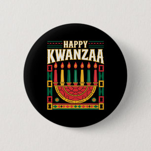 Happy Kwanzaa - American Family Matching P Button
