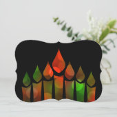 Happy Kwanzaa Bokeh Kinara Einladung (Stehend Vorderseite)