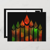 Happy Kwanzaa Bokeh Kinara Postkarte (Vorne/Hinten)