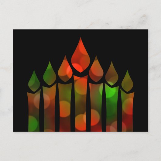 Happy Kwanzaa Bokeh Kinara Postkarte (Vorderseite)