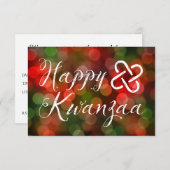 Happy Kwanzaa Bokeh Umoja Lights Einladung (Vorne/Hinten)