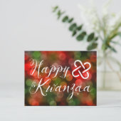 Happy Kwanzaa Bokeh Umoja Lights Postkarte (Stehend Vorderseite)