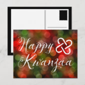 Happy Kwanzaa Bokeh Umoja Lights Postkarte (Vorne/Hinten)