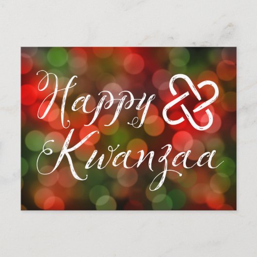 Happy Kwanzaa Bokeh Umoja Lights Postkarte (Vorderseite)