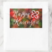 Happy Kwanzaa Bokeh Umoja Lights Rechteckiger Aufkleber (Tasche)