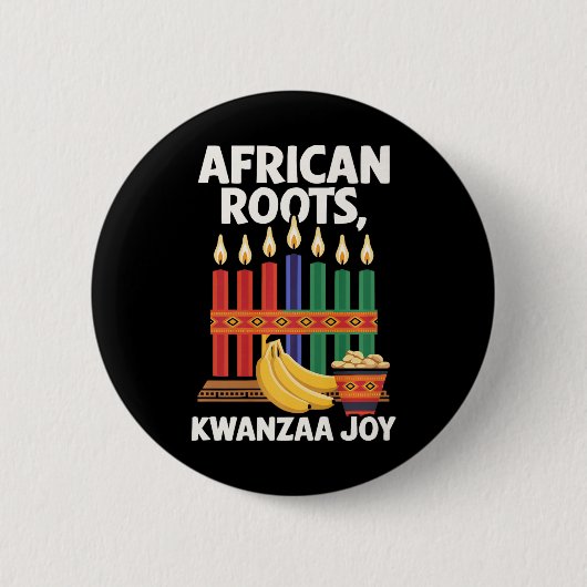 Happy Kwanzaa Candles Africa Holiday African Ameri Button (Vorderseite)