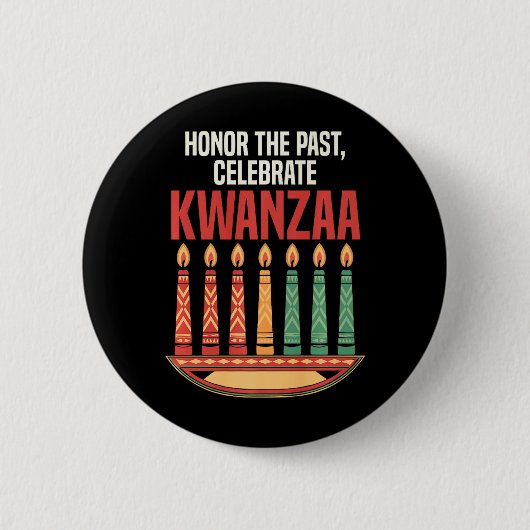 Happy Kwanzaa Candles Africa Holiday African Ameri Button (Vorderseite)